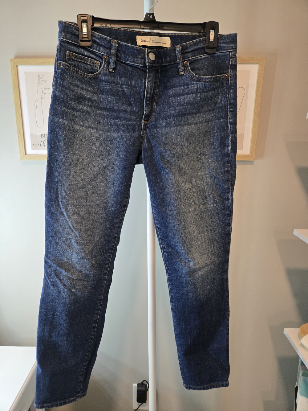 GAP Women's Skinny Ankle Jeans in Dark Blue Wash